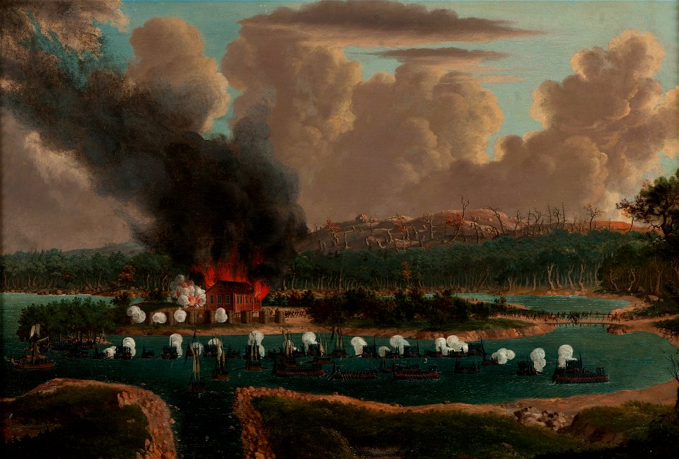 Sjöstrid-Slaget vid Uransarii och Kackis kapell 1790 - Sjöhistoriska museet - O 03919