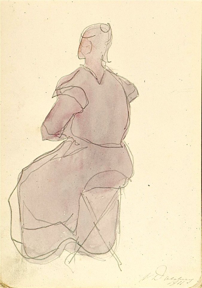 Sketchbook 1, A Woman Sitting Shown from the Back by Theo van Doesburg Centraal Museum AB4134-C