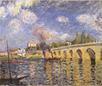 Sisley - Flussdampfer und Brücke - 1871
