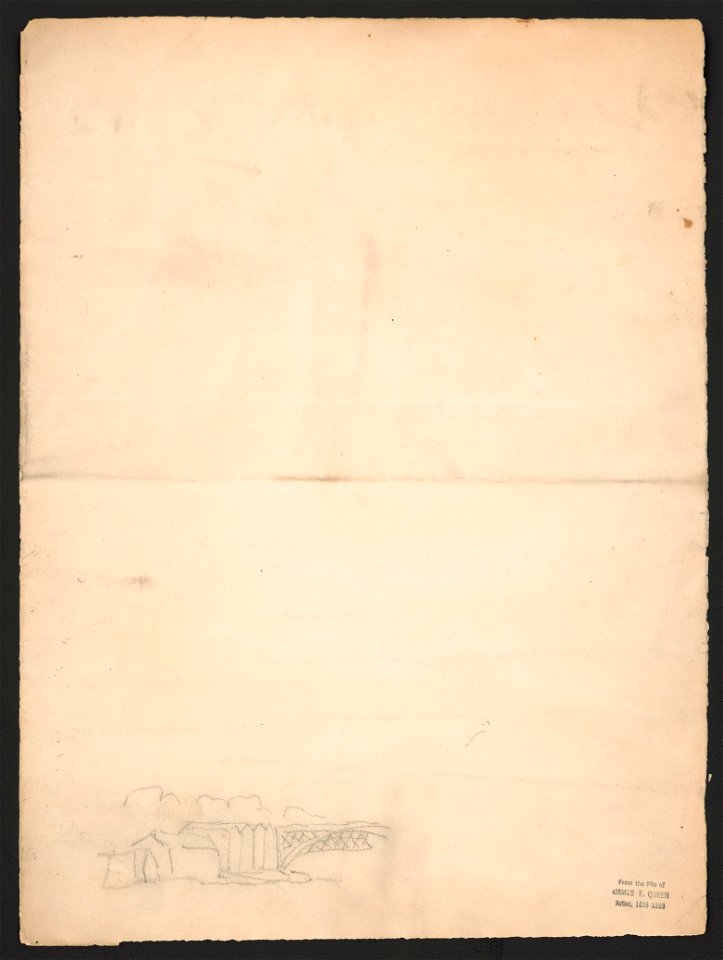 Sketch of buildings and a bridge on bottom left corner of sheet LCCN2016645929