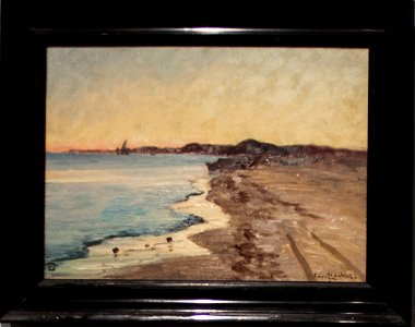 Skagen's South Beach, October after sunset, by Carl Locher, with frame