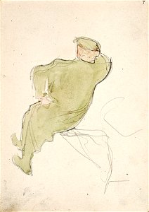 Sketchbook 20, A Man Sitting Leaning His Arm against a Wall by Theo van Doesburg Centraal Museum AB4139-E