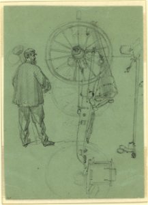Sketch of a cannoneer and a cannon LCCN2004660875