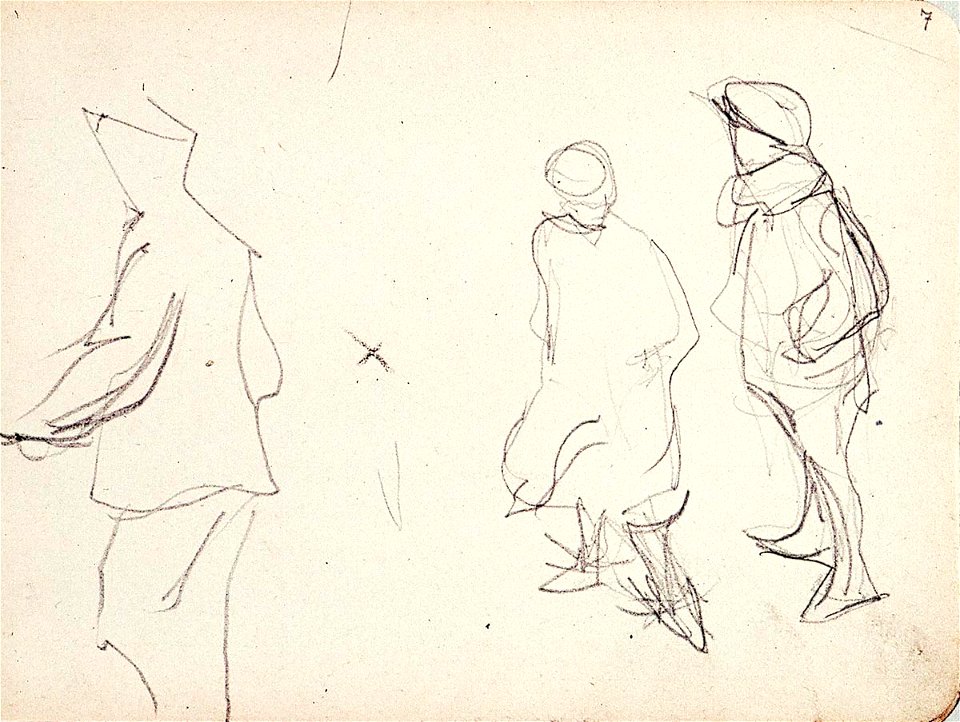 Sketchbook 18, Three Men by Theo van Doesburg Centraal Museum AB4138-I