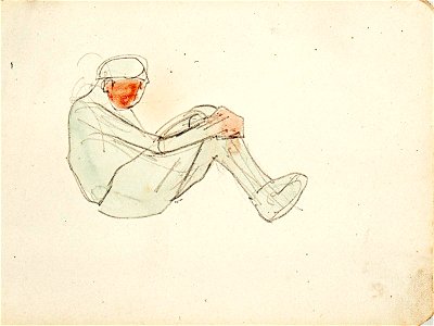 Sketchbook 18, A Boy Sitting with His Knees Raised by Theo van Doesburg Centraal Museum AB4138-AB