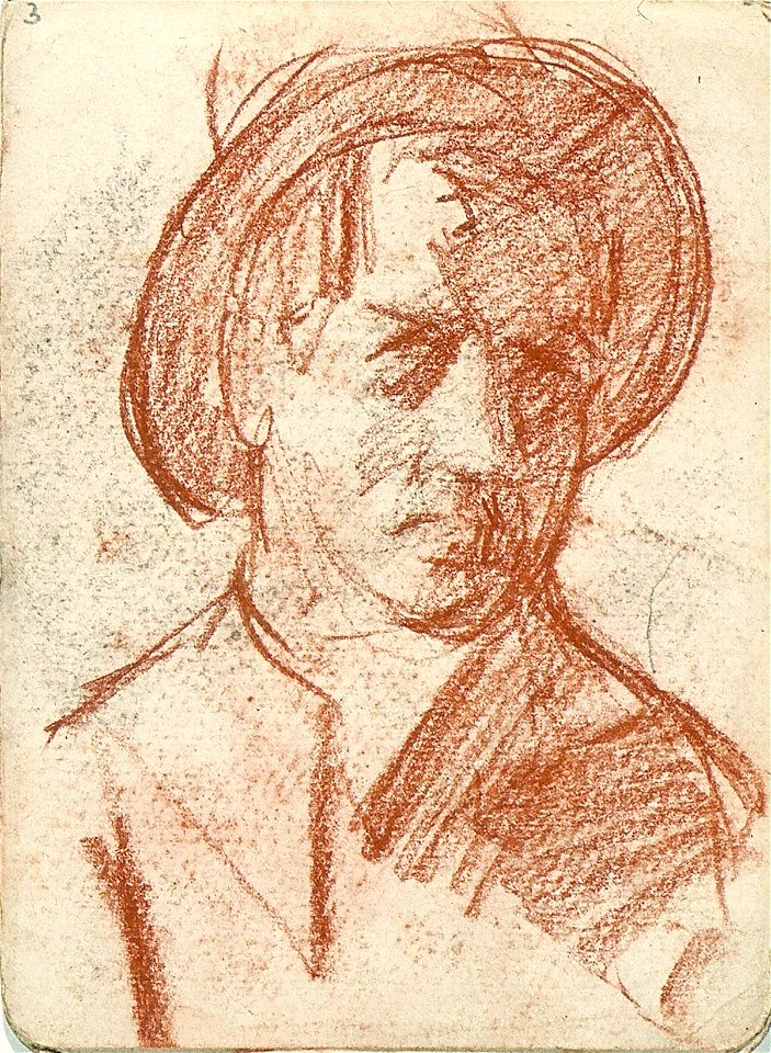 Sketchbook 15, Portrait of a Man with a Hat by Theo van Doesburg Centraal Museum AB4131-C