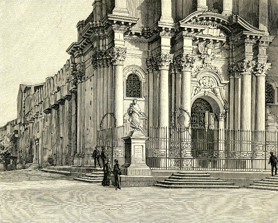 Siracusa cattedrale di S. Maria delle Colonne (xilografia di Barberis 1892)