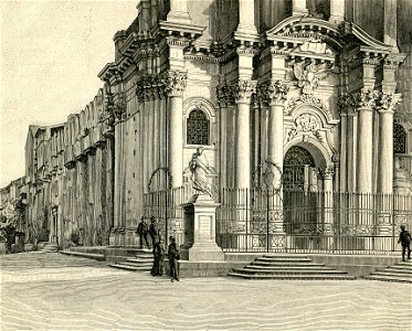 Siracusa cattedrale di S. Maria delle Colonne (xilografia di Barberis 1892)