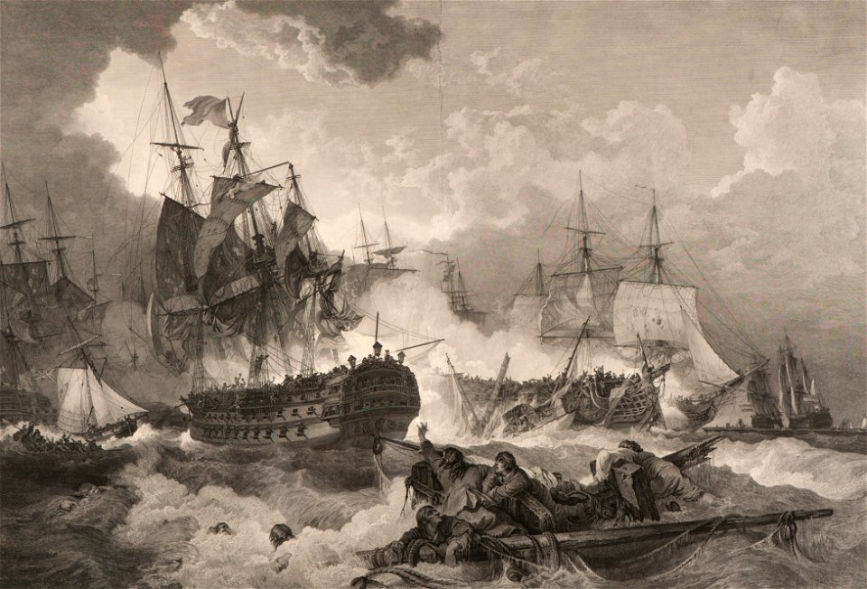 Sjöstrid-Slag mellan engelska och holländska flottan 11 okt 1797 - Sjöhistoriska museet - O 04597