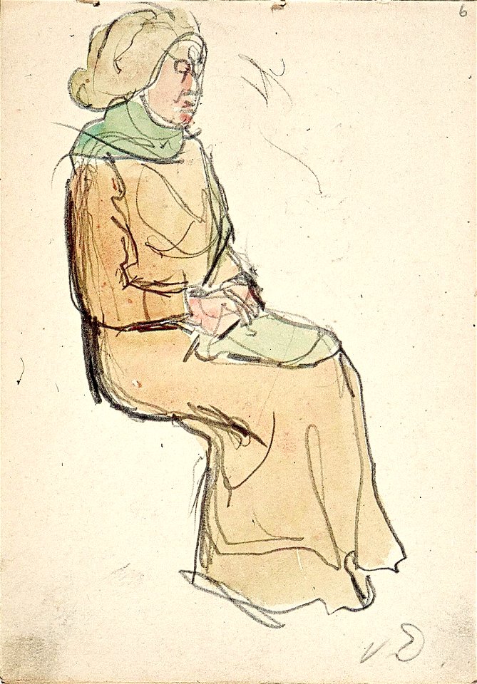 Sketchbook 20, A Woman Sitting by Theo van Doesburg Centraal Museum AB4139-G