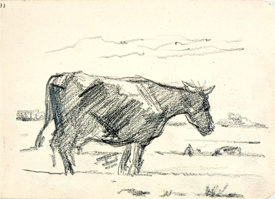 Sketchbook 24, Cow in a Landscape by Theo van Doesburg Centraal Museum AB4128-AG