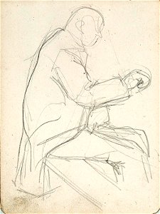 Sketchbook 18, A Man Sitting with His Hand Raised by Theo van Doesburg Centraal Museum AB4138-C