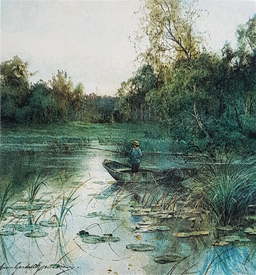 Sjölandskap med fiskare x Anna Gardell-Ericson