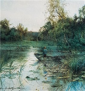 Sjölandskap med fiskare x Anna Gardell-Ericson