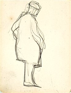 Sketchbook 18, A Man with a Coat and a Cap by Theo van Doesburg Centraal Museum AB4138-P