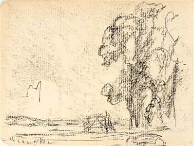 Sketchbook 26, Landscape with Fence and Clump of Trees by Theo van Doesburg Centraal Museum AB4118-L
