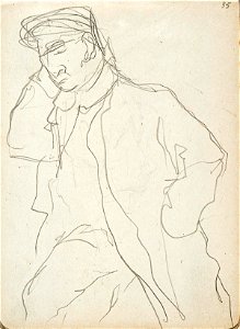 Sketchbook 18, A Man Leaning on His Elbow by Theo van Doesburg Centraal Museum AB4138-AM