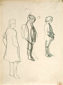 Sketchbook 18, Three Figures Standing by Theo van Doesburg Centraal Museum AB4138-AH