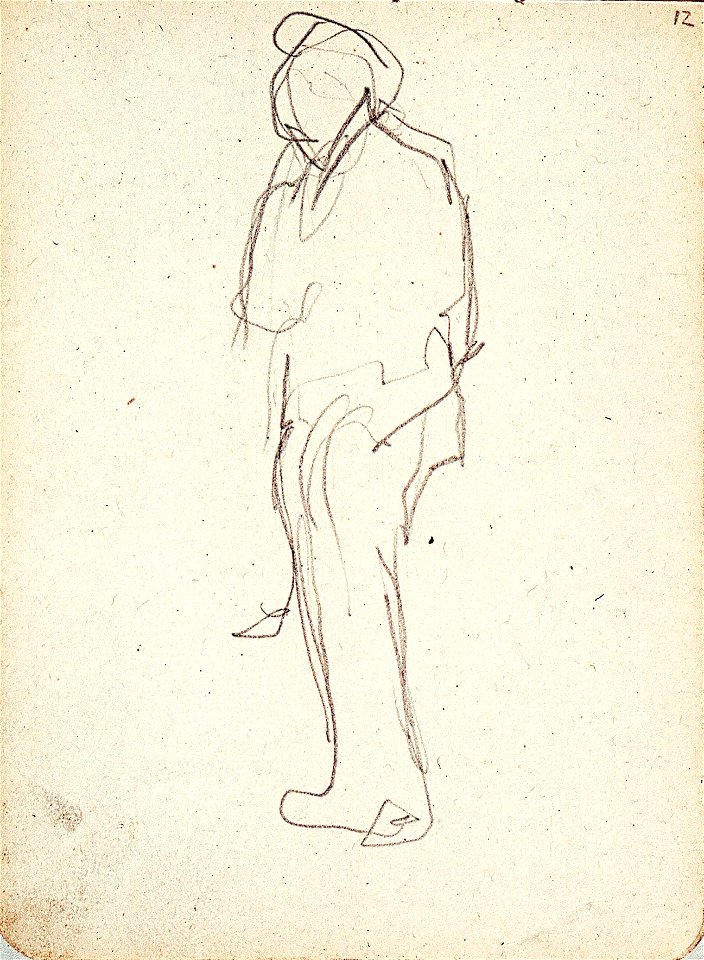 Sketchbook 18, A Man with His Left Hand in His Pocket by Theo van Doesburg Centraal Museum AB4138-N