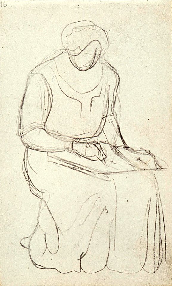 Sketchbook 30, A Woman Drawing by Theo van Doesburg Centraal Museum AB4137-P