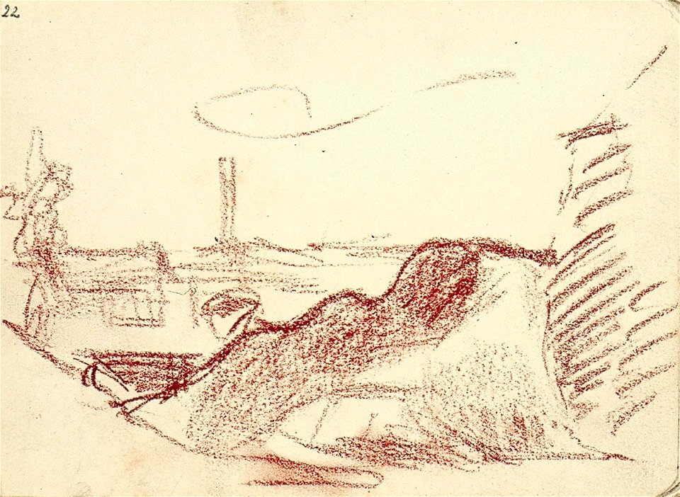 Sketchbook 24, Factory in a Landscape with Haystacks by Theo van Doesburg Centraal Museum AB4128-V