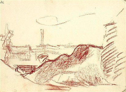 Sketchbook 24, Factory in a Landscape with Haystacks by Theo van Doesburg Centraal Museum AB4128-V