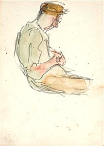 Sketchbook 20, A Man with a Cap Sitting by Theo van Doesburg Centraal Museum AB4139-B