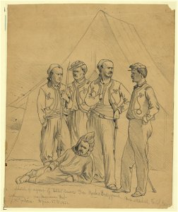 Sketch of a group of Collis' Zouaves-Gen. Banks bodyguard, now attached to Col. Geary command, near Manassas Gap - E. Forbes. LCCN2004661842