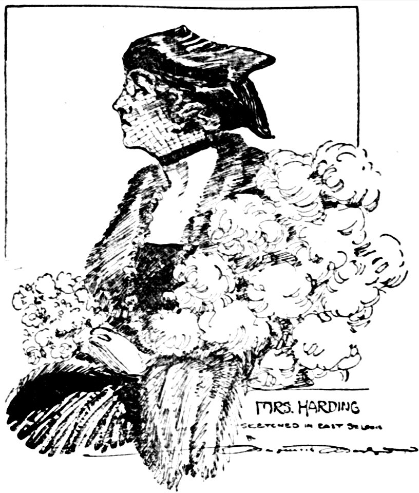 Sketch of Florence Harding, wife of the President, by Marguerite Martyn, 1920