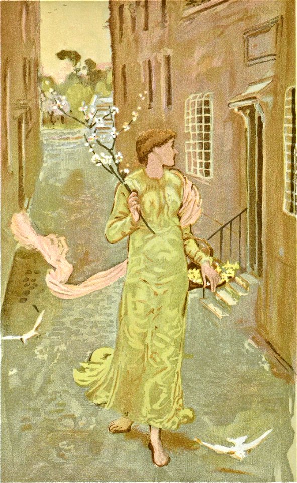 Sketch for A Herald of Spring by Walter Crane