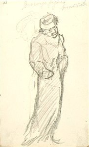 Sketchbook 30, A Woman with a Hat Standing by Theo van Doesburg Centraal Museum AB4137-W