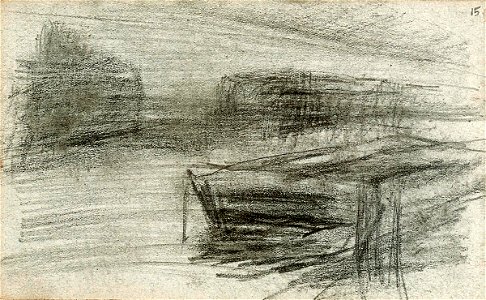 Sketchbook 30, Small Boat at the Waterside by Theo van Doesburg Centraal Museum AB4137-O
