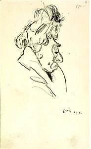 Sketchbook 30, Caricature Female Head by Theo van Doesburg Centraal Museum AB4137-K