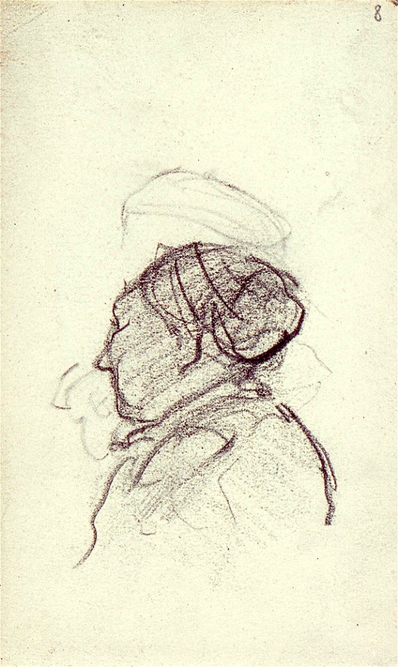 Sketchbook 31, Portrait of an Old Woman Shown Obliquely from the Left by Theo van Doesburg Centraal Museum AB4115-J