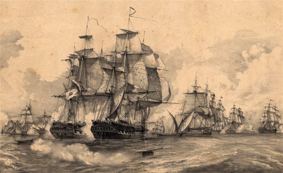 Sketch of Napiers glorious triumph over the Miguelite Squadron, off Cape St. Vincent, 1833 C-R0150 (cropped)