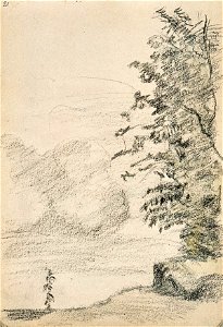 Sketchbook 32, Shore of a Lake with a Tree by Theo van Doesburg Centraal Museum AB4136-V