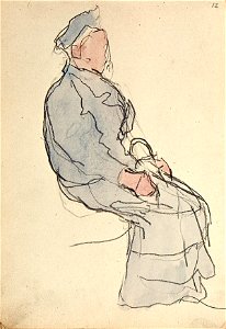 Sketchbook 32, A Woman with a Hat and a Handbag Sitting by Theo van Doesburg Centraal Museum AB4136-M