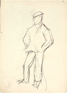 Sketchbook 18, A Man His Hands in His Pockets by Theo van Doesburg Centraal Museum AB4138-M. Free illustration for personal and commercial use.