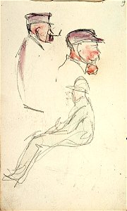 Sketchbook 30, A Man Sitting and Two Portraits of Men by Theo van Doesburg Centraal Museum AB4137-S