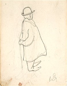 Sketchbook 18, A Man with a Bowler Hat and a Walking Stick by Theo van Doesburg Centraal Museum AB4138-E