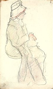 Sketchbook 30, A Woman with a Hat and a Bag Sitting by Theo van Doesburg Centraal Museum AB4137-C