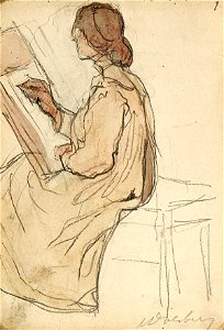 Sketchbook 32, A Woman Drawing by Theo van Doesburg Centraal Museum AB4136-B