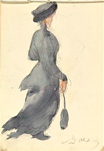 Sketchbook 1, A Woman with Hat and Handbag Strolling by Theo van Doesburg Centraal Museum AB4134-J