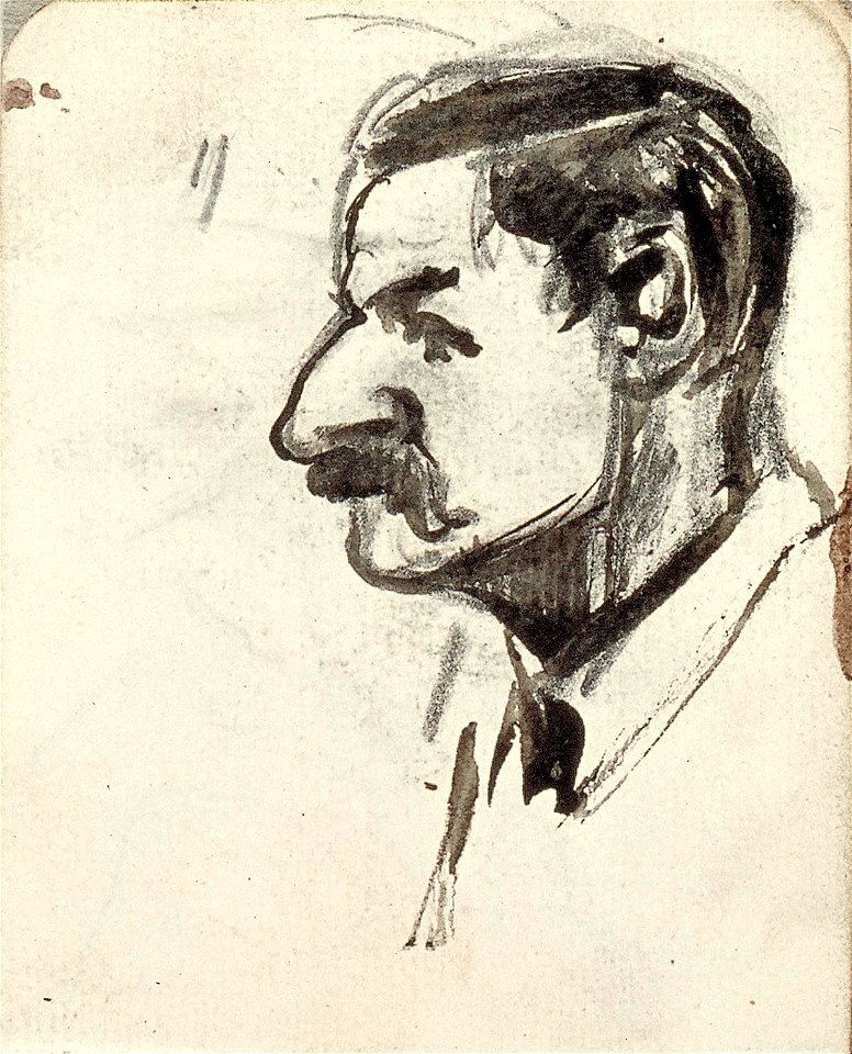 Sketchbook 36, Portrait of a Man with a Moustache by Theo van Doesburg Centraal Museum AB4127-L
