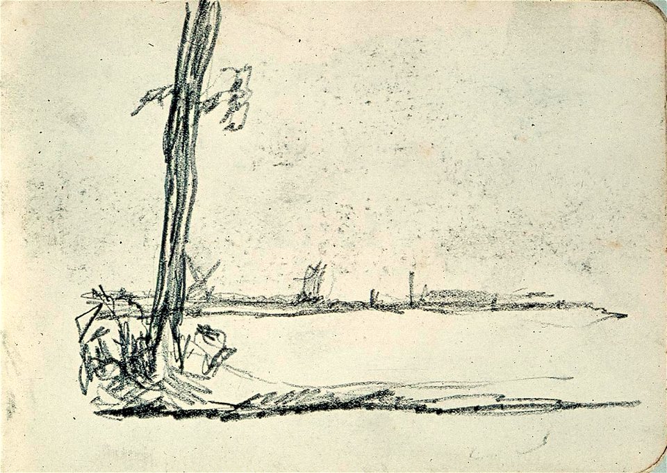 Sketchbook 24, Landscape with a Tree on the Foreground by Theo van Doesburg Centraal Museum AB4128-G