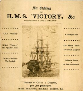 Six etchings of H.M.S. Victory &c. Commemorative of Lord Nelson. (Cover of book) RMG PU5988