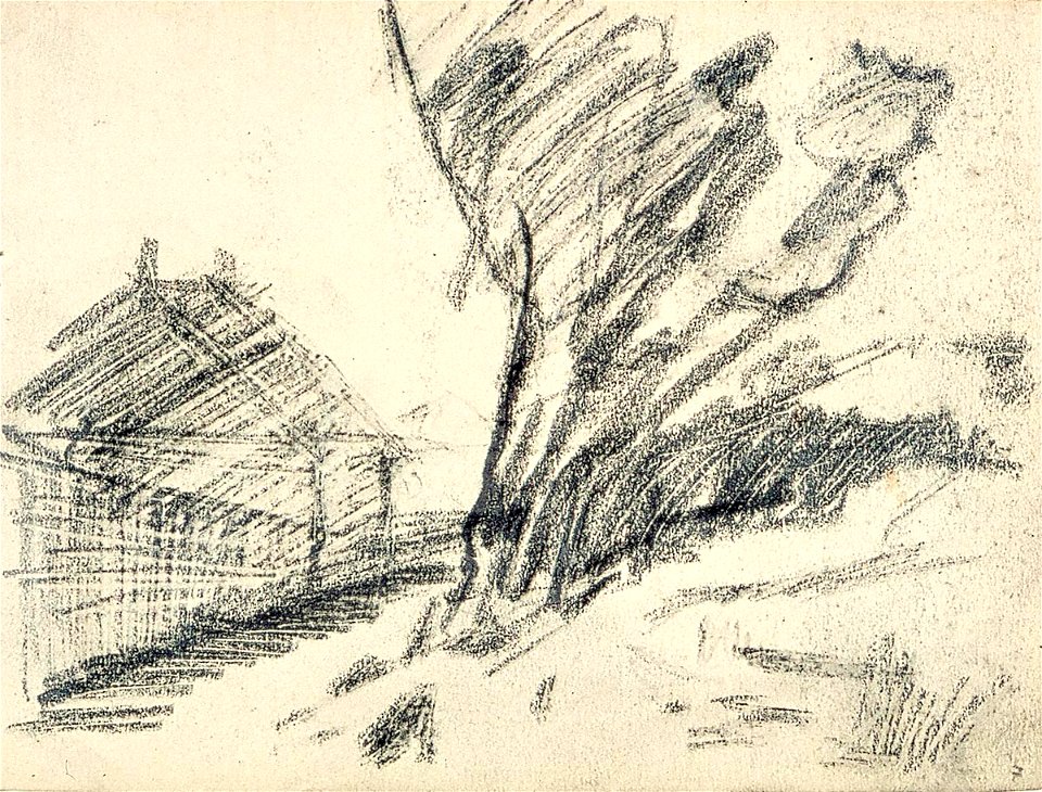Sketchbook 21, Road with House and Line of Trees by Theo van Doesburg Centraal Museum AB4125-G