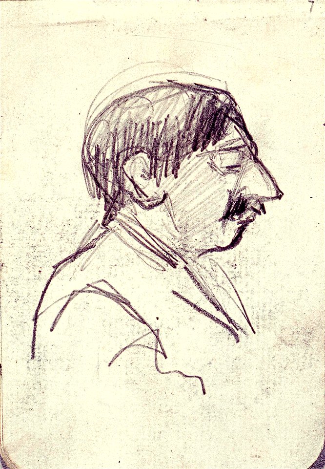 Sketchbook 33, Portrait of a Man by Theo van Doesburg Centraal Museum AB4114-G
