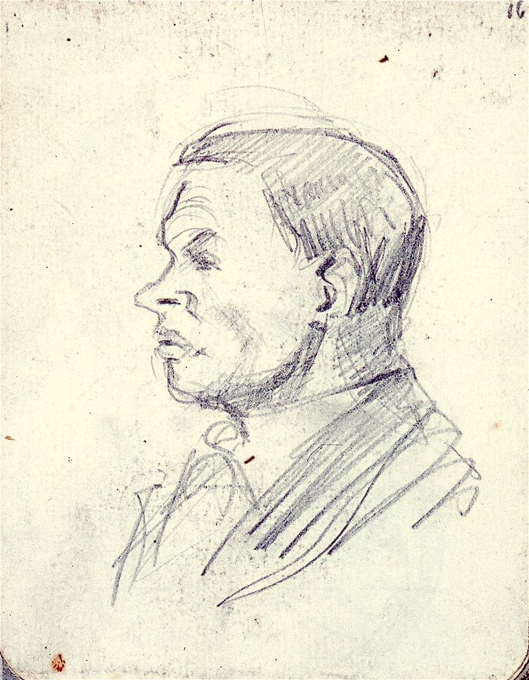 Sketchbook 37, Portrait of a Man in Profile by Theo van Doesburg Centraal Museum AB4117-R