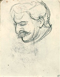 Sketchbook 37, Portrait of a Man with a Moustache in Profile by Theo van Doesburg Centraal Museum AB4117-Q